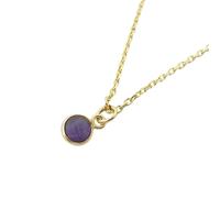 Harfi Mini February Amethyst Birthstone Charm Gold Plated Chain