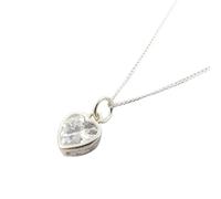 Harfi Mini Heart Silver Diamond April Birthstone Necklace
