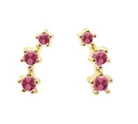 Harfi Minimalist Ruby July Birthstone Climber Stud Earrings