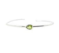 Harfi Minimalist Sterling Silver Peridot August Birthstone Bangle Bracelet