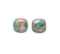 Harfi Opal Turquoise Sterling Silver Gemstone Stud Earrings