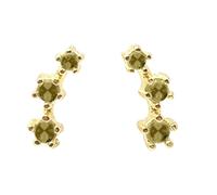 Harfi Peridot August Birthstone Climber Stud Earrings