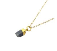 Harfi Raw Sapphire September Birthstone Gold Plated Necklace