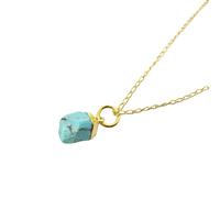 Harfi Raw Turquoise December Birthstone Gold Plated Necklace