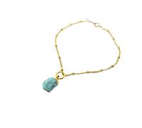 Harfi Raw Turquoise December Birthstone Satellite Bracelet