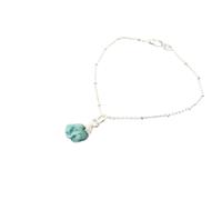 Harfi Raw Turquoise December Birthstone Silver Bracelet