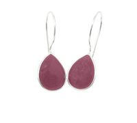Harfi Ruby July Birthstone Dangle Drop Silver Earrings