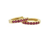 Harfi Ruby July Birthstone Small Huggie Hoop Earrings