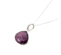 Harfi Ruby July Birthstone Sterling Silver Necklace