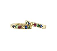 Harfi Sapphire Emerald Citrine Ruby Gemstone Gold Plated Huggie Hoops