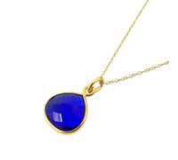 Harfi Sapphire September Birthstone Gold Plated Necklace