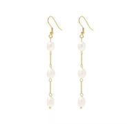 Harfi Statement Freshwater Pearl Dangle Drop Bridal Earrings
