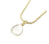 Harfi Statement Gold Vermeil Plated White Topaz April Birthstone Crystal Rope Necklace