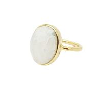 Harfi Statement Rainbow Moonstone June Birthstone Ring - Small - L (UK)/ 51.2mm circumference/ 6 (US)