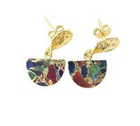Harfi Statement Ruby Sapphire Emerald Gemstone Earrings