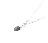 Harfi Sterling Silver Raw Sapphire Crystal Necklace