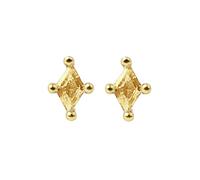 Harfi Tiny Citrine Stud November Birthstone Diamond Shaped Earrings