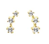 Harfi Tiny Diamond April Birthstone Climber Stud Earrings