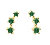 Harfi Tiny Emerald May Birthstone Climber Stud Earrings