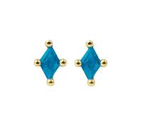 Harfi Tiny Turquoise Stud December Birthstone Diamond Shaped Earrings