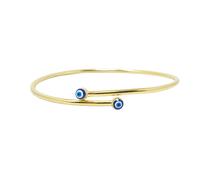 Harfi Turkish Blue Evil Eye Minimalist Gold Plated Bangle