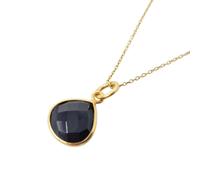 Harfi Women's 18ct Gold Plated Black Onyx Pendant Necklace | Size: 18 inches Harfi Gold 18 inches
