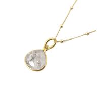 Harfi Women's 18ct Gold Plated Herkimer Diamond Crystal Necklace | Size: 18 inches Harfi Gold 18 inches
