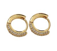 Harfi Women's 18ct Gold Plated Luxe Pave Huggie Earrings Harfi Gold One Size