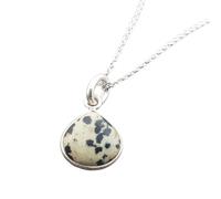 Harfi Women's 925 Sterling Silver Dalmatian Jasper Necklace | Size: 18 inches Harfi Silver 18 inches