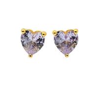 Harfi Women's Alexandrite Heart June Birthstone Stud Earrings in Gold Harfi Gold One Size