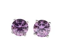 Harfi Women's Alexandrite Moissanite Crystal Sterling Silver Earrings in Purple Harfi Purple One Size