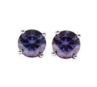 Harfi Women's Amethyst Moissanite Crystal Sterling Silver Earrings Harfi Silver One Size