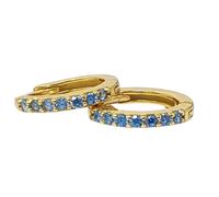 Harfi Women's Aquamarine March Birthstone Small Huggie Hoop Earrings in Blue Harfi Blue One Size