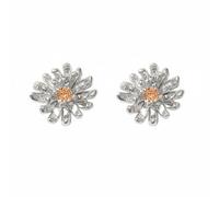 Harfi Women's Citrine November Birthstone Chrysanthemum Birthflower Stud Earrings in Silver Harfi Silver One Size