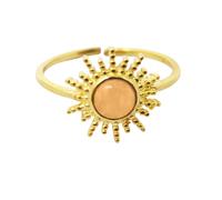 Harfi Women's Citrine November Birthstone Sun Gold Plated Ring Harfi Gold One Size