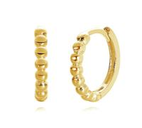Harfi Women's Dainty Beaded Huggie Hoop Gold Plated Earrings Harfi Gold One Size