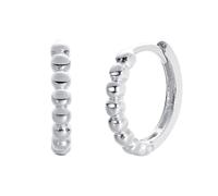 Harfi Women's Dainty Beaded Huggie Hoop Sterling Silver Earrings Harfi Silver One Size