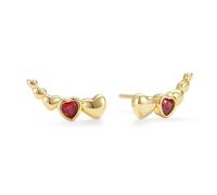 Harfi Women's Dainty Love Heart Gold Plated Stud Earrings Harfi Gold One Size