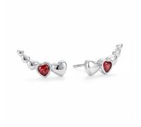 Harfi Women's Dainty Love Heart Sterling Silver Stud Earrings Harfi Silver One Size