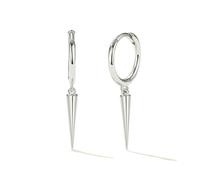 Harfi Women's Dainty Spike Huggie Small Hoop Sterling Silver Earrings | Size: 14mm Harfi Silver 14mm