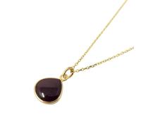 Harfi Women's Dark Ruby 40th Birthday Gift Gemstone Gold Vermeil Necklace | Size: 45 cm Harfi Gold 45 cm