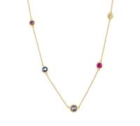 Harfi Women's Delicate Multi Gemstone Crystal Gold Plated Necklace | Size: 18 inches Harfi Multicolor 18 inches