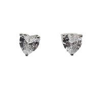 Harfi Women's Diamond Heart Sterling Silver Stud Gemstone Earrings Harfi Silver One Size
