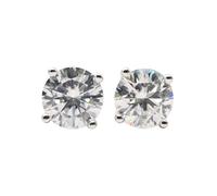 Harfi Women's Diamond Moissanite Crystal Sterling Silver Earrings Harfi Silver One Size