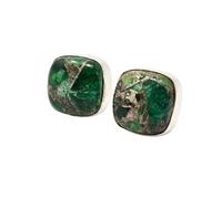 Harfi Women's Emerald May Birthstone Sterling Silver Stud Earrings Harfi Silver One Size