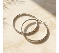 Harfi Women's Everyday Plain Sterling Silver Hoop Earrings | Size: 4 cm Harfi Silver 4 cm