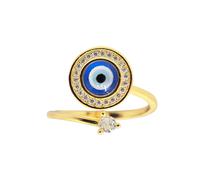 Harfi Women's Evil Eye Fidget Spinner Friendship Sterling Silver Ring in Gold Harfi Gold One Size
