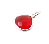 Harfi Women's Garnet January Birthstone Sterling Silver Heart Pendant in Red Harfi Red One Size