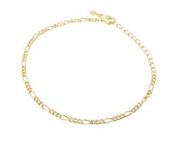 Harfi Women's Gold Plated Everyday Figaro Chain Stacking Bracelet | Size: 7.5 inches Harfi Gold 7.5 inches