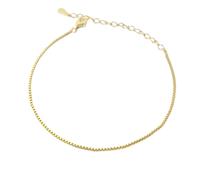 Harfi Women's Gold Plated Everyday Minimalist Box Chain Bracelet | Size: 7.5 inches Harfi Gold 7.5 inches
